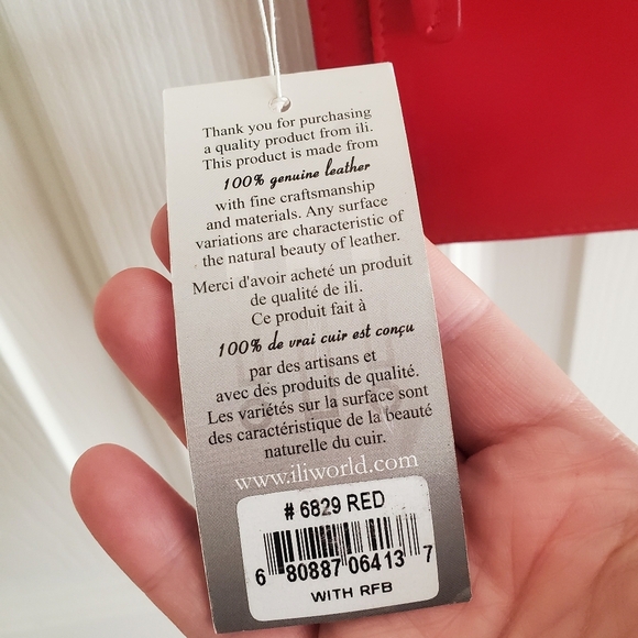 NWT ILI New York Red Leather Crossbody Bag Organizer on a string - Picture 5 of 12